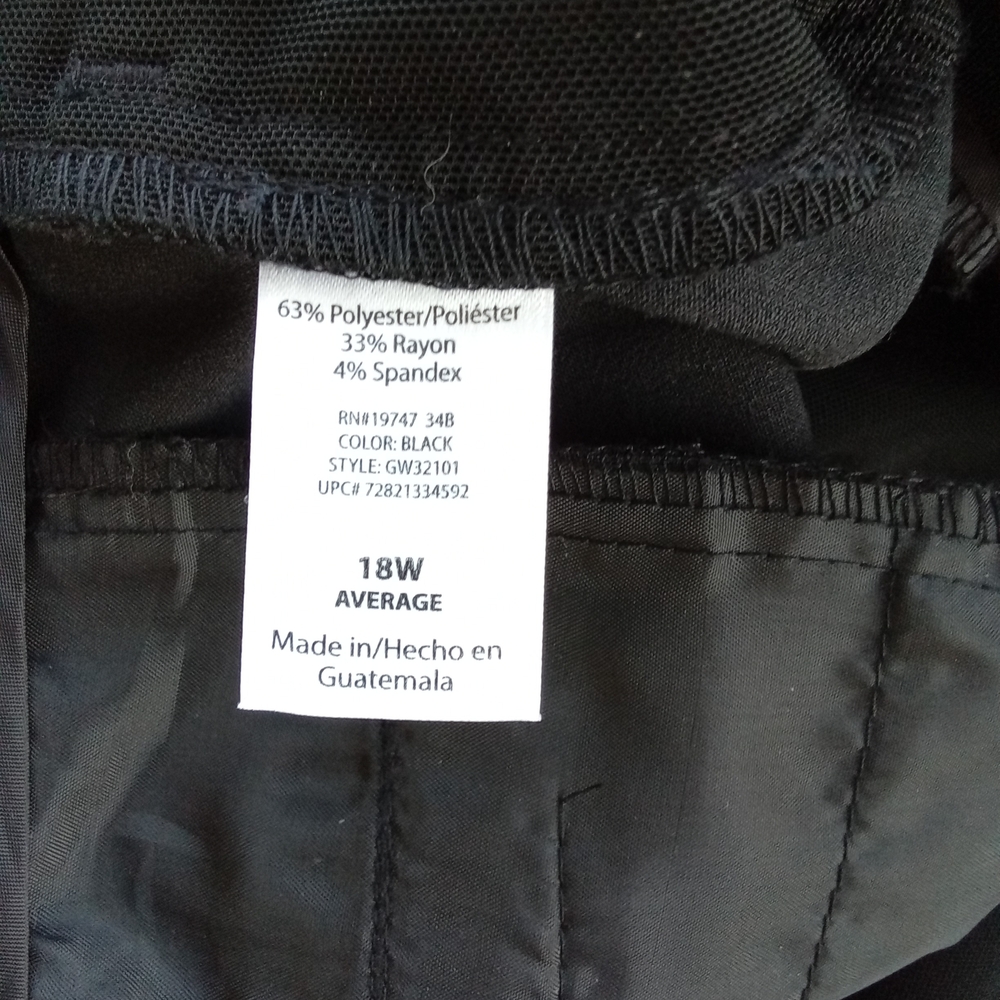 George Black Slimming Dress Pants Women's Size 18W Straight Leg Trousers - Picture 5 of 7